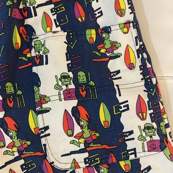 Vintage Wilbur kookmeyer cartoon surf capri overalls 90s Small - Picture 7 of 9